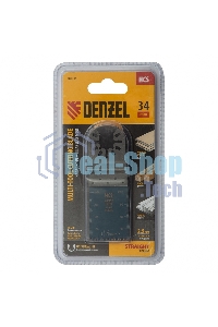 Насадка для МФИ Denzel режущая пазовая прямая, HCS, по дереву, ламинату, 34 х 2,5 мм, крупный зуб