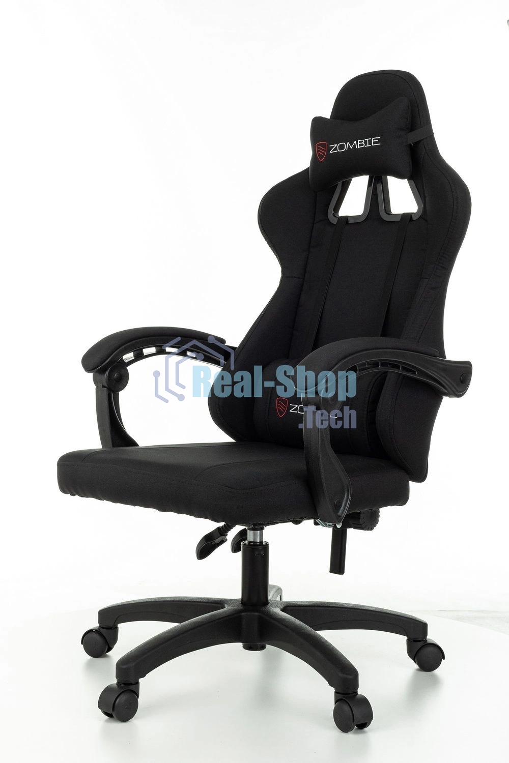 Кресло игровое Zombie Rudger черный с подголов. крестов. пластик