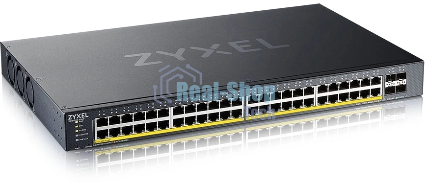 Коммутатор XGS1935-52HP, 52 Port Smart Managed PoE Switch, 48x Gigabit PoE and 4x 10G SFP+, hybrid mode, standalone or NebulaFlex Cloud, 375 Watt PoE