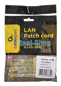 Патч-корд UTP Cablexpert cat.5e, 0.25м, литой, многожильный, розовый