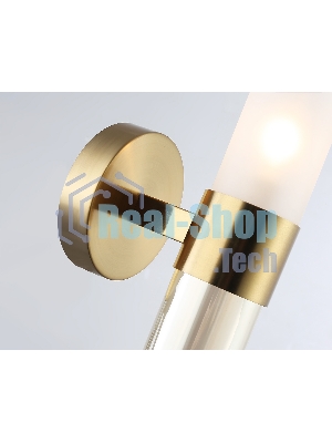 Настенный светильник Ambrella light LH55116 BS/FR/TI латунь/белый матовый/янтарь E14 max 40W 130*100*225