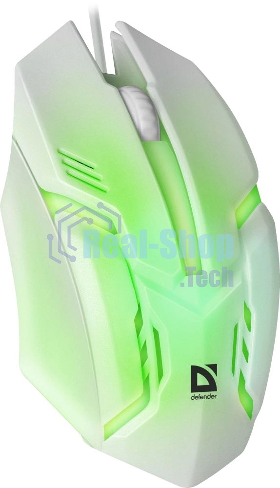 Мышь проводная Defender Cyber MB-560L белый, 1200 dpi, USB, кнопки - 3