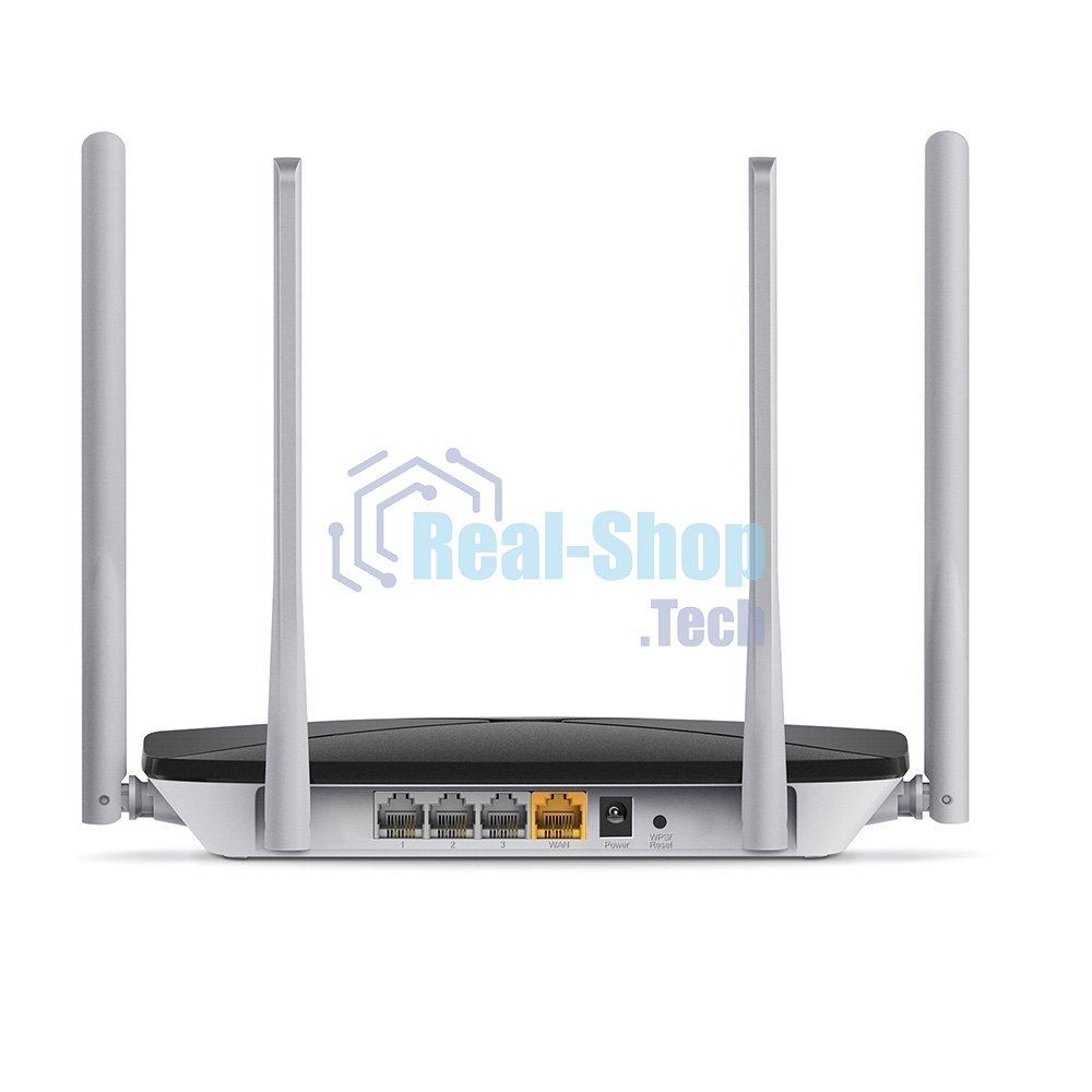 Беспроводный маршрутизатор Mercusys AC12, Dual Band, (867Мбит/с на 5 ГГц + 300Мбит/с на 2,4 ГГц)4 порта 100 Мбит/с, 4 фиксированных антенны
