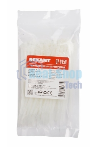 Хомут-стяжка нейлоновая многоразовая Rexant 150x3,5 мм, белая, упаковка 100 шт.
