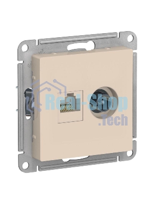 Механизм розетки 2-м AtlasDesign комп. RJ45 кат.5E+TV беж. SchE ATN000289
