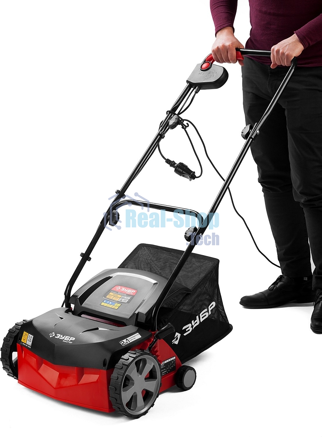 Аэратор-скарификатор электрический Зубр ЗСЭ-32-1000 1000Вт 4000 об/минт-сборник 40л