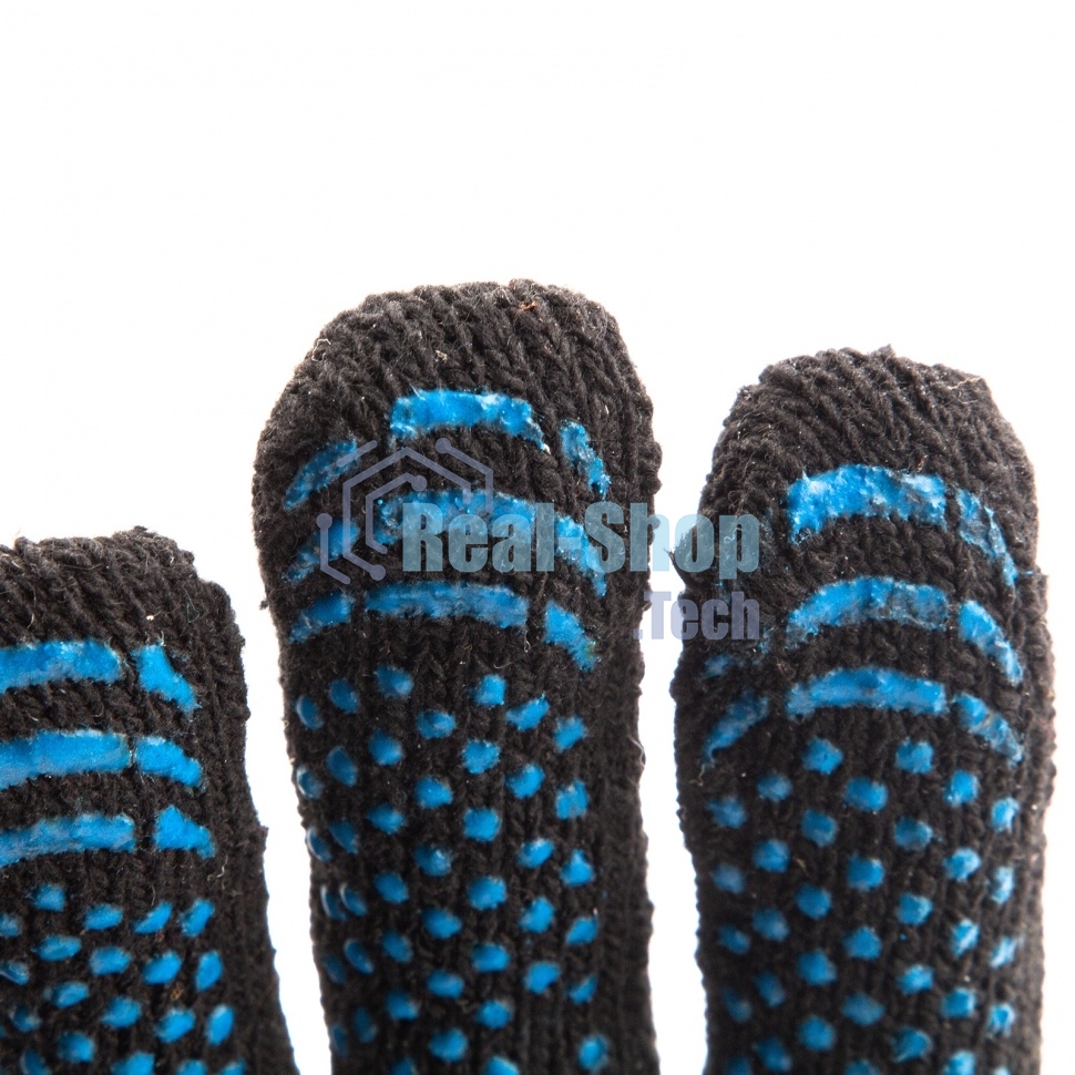 Перчатки трикотажные Сибртех хлопкоэфирные плюшевые, ПВХ 