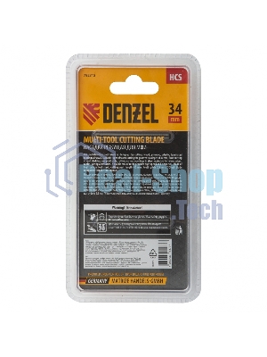 Насадка для МФИ Denzel режущая пазовая прямая, HCS, по дереву, ламинату, 34 х 2,5 мм, крупный зуб
