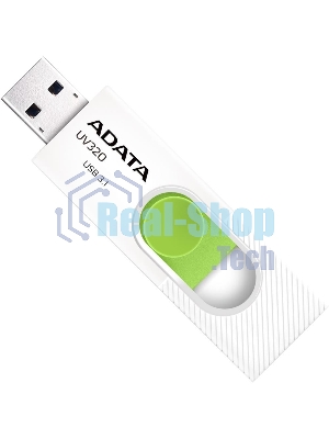 Флешка USB ADATA UV320 (AUV320-512G-RWHGN), 512Gb, USB 3.2 Gen1, R/W 100/30, белый/зеленый