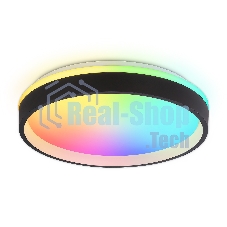 Светодиодный светильник RGB Ambrella light FZ604 BK/GD черный/золото IP20 46W 3000K-6500K+RGB D390*80 (ПДУ ИК)