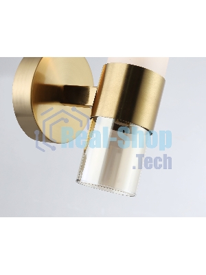 Настенный светильник Ambrella light LH55116 BS/FR/TI латунь/белый матовый/янтарь E14 max 40W 130*100*225