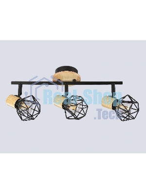 Светильник Ambrella light TR8753/3 BK/WD черный/дерево IP20 E27/3 435*115*200