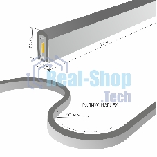 Лента светодиодная LS001 220V / Гибкий неон  9.6W 120Led 2835 IP67 6500K односторонний холодный белый, 50 м