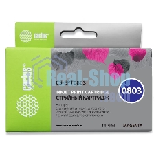 Картридж струйный Cactus CS-EPT0803 (T0803) пурпурный (11,4 мл) для Epson Stylus Photo P50/PX650/PX660/PX700/PX700W/PX710/PX710W/PX720/PX720WD/PX800/PX800FW/PX810/PX810FW/PX820/PX820FWD/R265/R285/R360/RX560/RX585/RX685