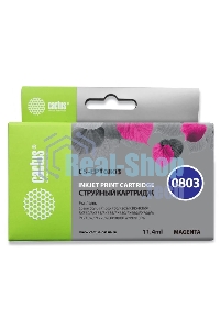 Картридж струйный Cactus CS-EPT0803 (T0803) пурпурный (11,4 мл) для Epson Stylus Photo P50/PX650/PX660/PX700/PX700W/PX710/PX710W/PX720/PX720WD/PX800/PX800FW/PX810/PX810FW/PX820/PX820FWD/R265/R285/R360/RX560/RX585/RX685