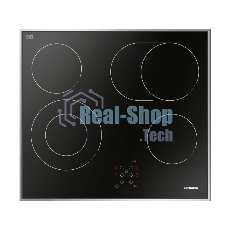 Встраиваемая варочная панель Hansa BHCI66706 Стеклокерамика, независимая, сенсорное управление, таймер, рамка, черная