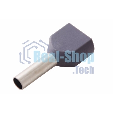 Наконечник штыревой втулочный изолированный Rexant F-10 мм 2х2.5 мм² (НШВи(2) 2.5-10/НГи2 2,5-10) серый