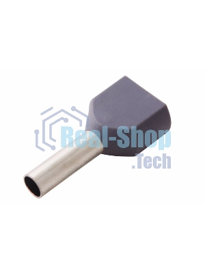 Наконечник штыревой втулочный изолированный Rexant F-10 мм 2х2.5 мм² (НШВи(2) 2.5-10/НГи2 2,5-10) серый