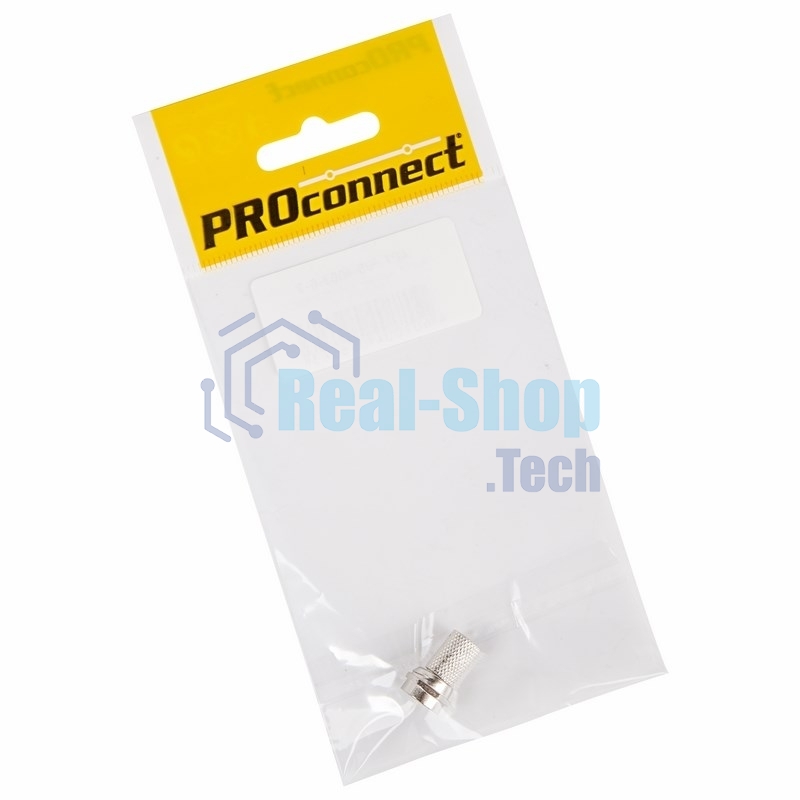Разъем антенный на кабель PROconnect, штекер F для кабеля RG-6, (1шт.) (пакет)