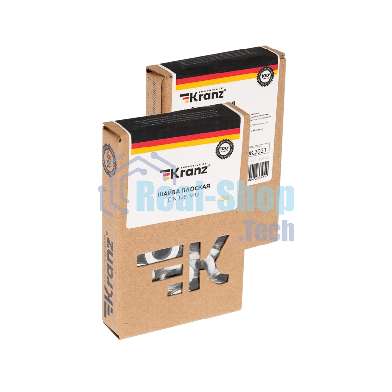 Шайба плоская Kranz DIN 125, M12, упаковка поставщика