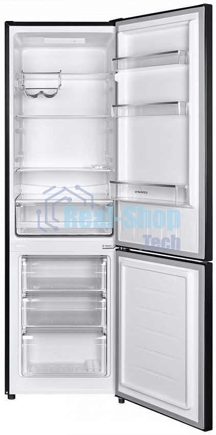 Холодильник Maunfeld MFF176SFSB черный двухкамерный 188/75л морозилка снизу, ручная разморозка