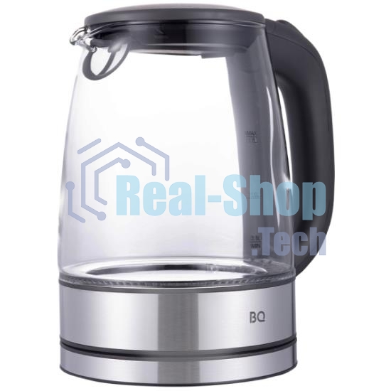 Чайник электрический BQ KT1834G черный/стальной, мощность 2200Вт, Максимальный объем 1.7л