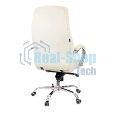 Кресло офисное Everprof Kron M бежевое (экокожа, хром, ролики, Мультиблок)