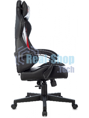 Кресло Zombie GAME TETRA черный/красный, экокожа, 120 кг, механизм качания