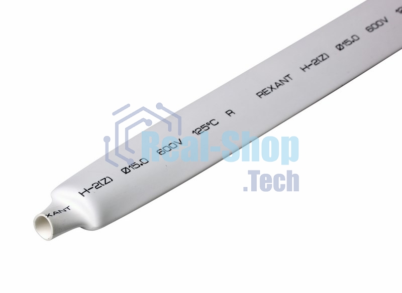 Трубка термоусаживаемая ТУТ 15,0/7,5мм, белая, упаковка 50 шт. по 1м, PROconnect