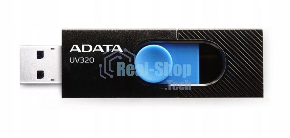 Флешка USB ADATA UV320 (AUV320-32G-RBKBL), 32Gb, USB 3.2 Gen 1, R/W 100/30, черный/голубой