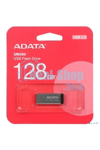 Флешка USB ADATA UR350 (UR350-128G-RSR/BK), 128Gb, USB 3.2, R/W 100/15, серебристый/черный