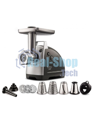 Мясорубка электрическая Moulinex ME688832 черный, 2200 Вт, 4.5 кг/мин, реверс, насадки - 6