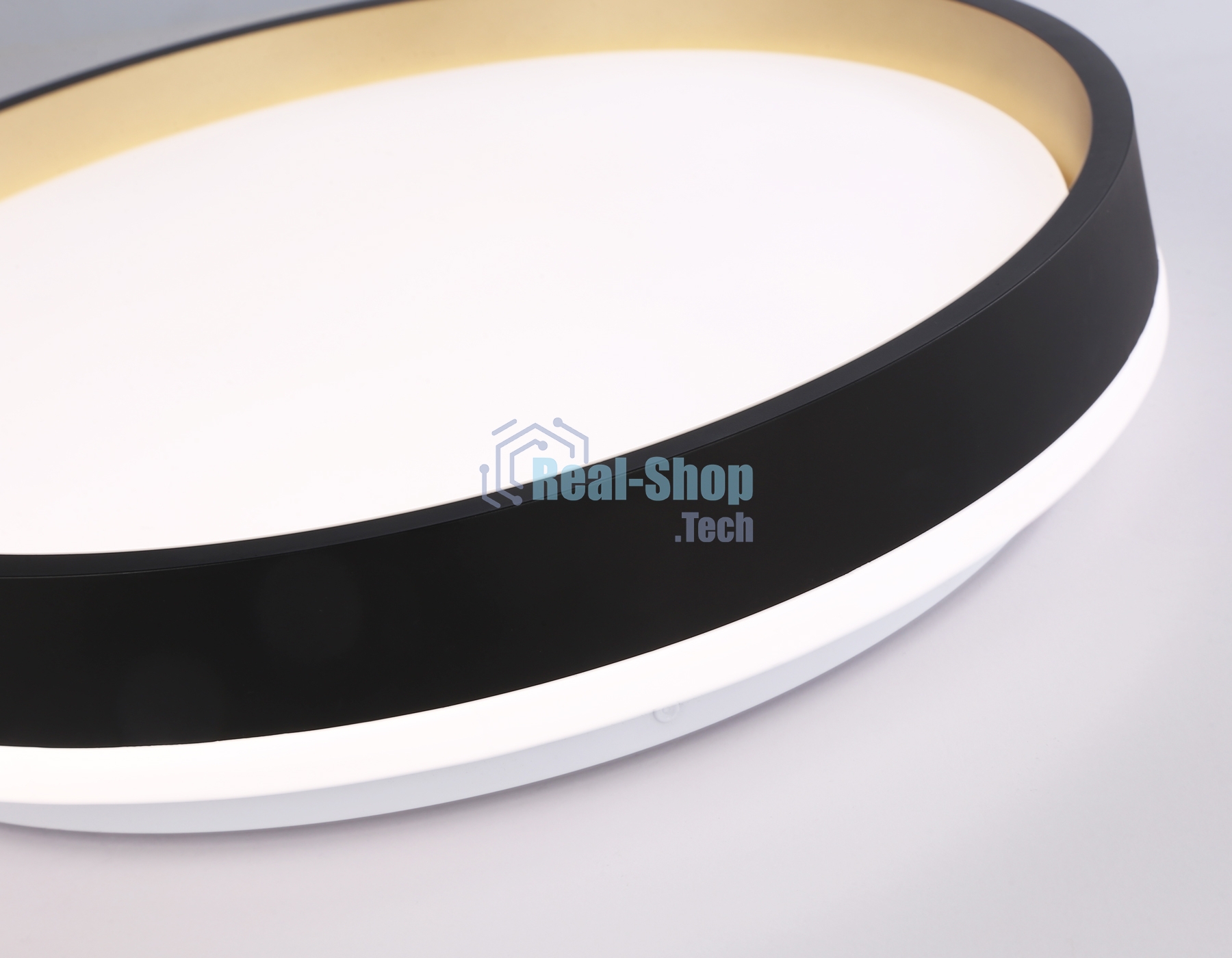 Светодиодный светильник RGB Ambrella light FZ604 BK/GD черный/золото IP20 46W 3000K-6500K+RGB D390*80 (ПДУ ИК)