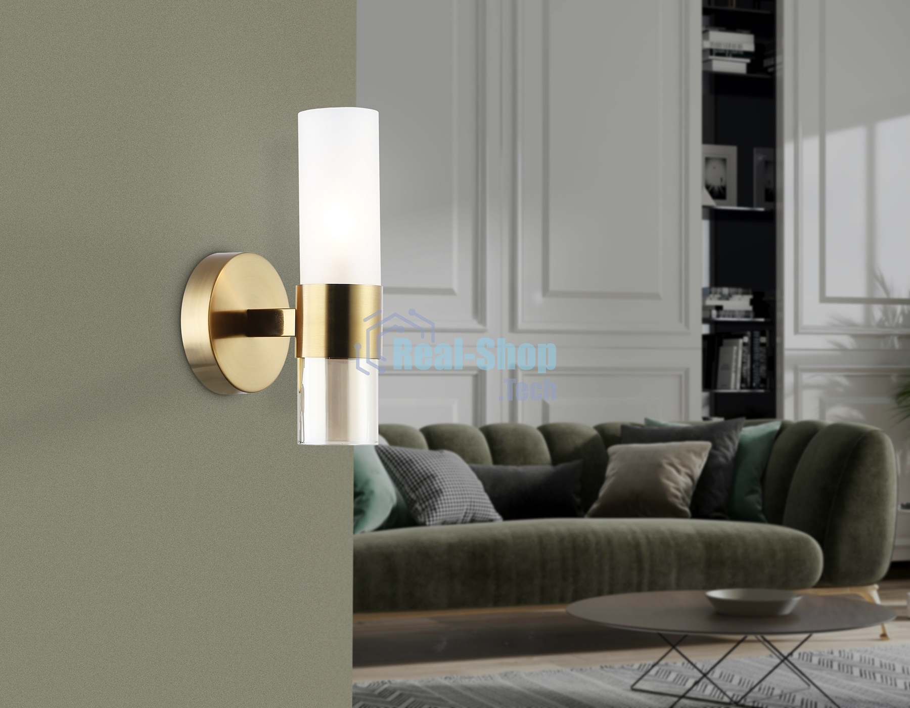Настенный светильник Ambrella light LH55116 BS/FR/TI латунь/белый матовый/янтарь E14 max 40W 130*100*225