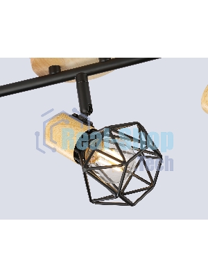 Светильник Ambrella light TR8753/3 BK/WD черный/дерево IP20 E27/3 435*115*200