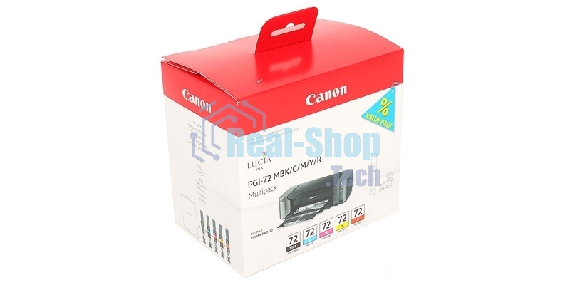 Картридж струйный CANON PGI-72 MBK/C/M/Y/R MULTIPACK (1640 стр. 13 мл) для CANON PRO-10
