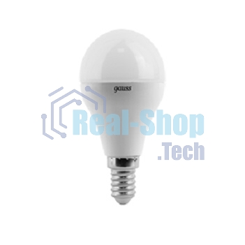 Лампа светодиодная Gauss 6.5Вт шар 3000К теплый белый E14 520лм 150-265В