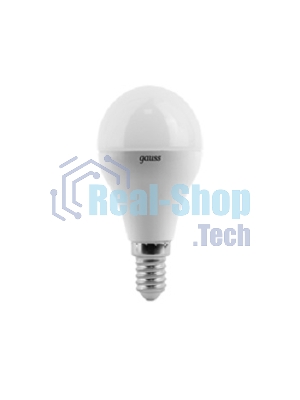 Лампа светодиодная Gauss 6.5Вт шар 3000К теплый белый E14 520лм 150-265В