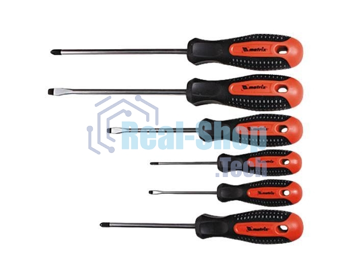 Отвертка MATRIX 13351проф. fusion crv 3компонентная рукоятка antislip 6шт.