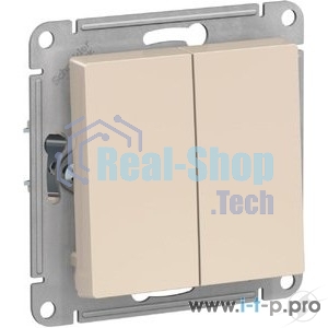 Механизм выключателя 2-кл. СП AtlasDesign 10А IP20 (сх. 5) 10AX беж.