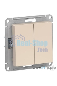 Механизм выключателя 2-кл. СП AtlasDesign 10А IP20 (сх. 5) 10AX беж.