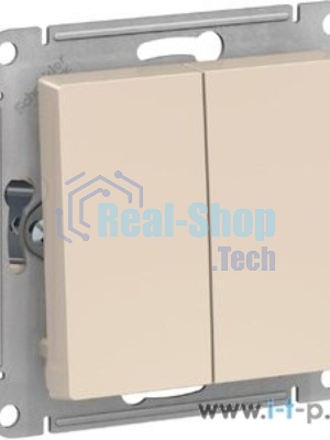Механизм выключателя 2-кл. СП AtlasDesign 10А IP20 (сх. 5) 10AX беж.