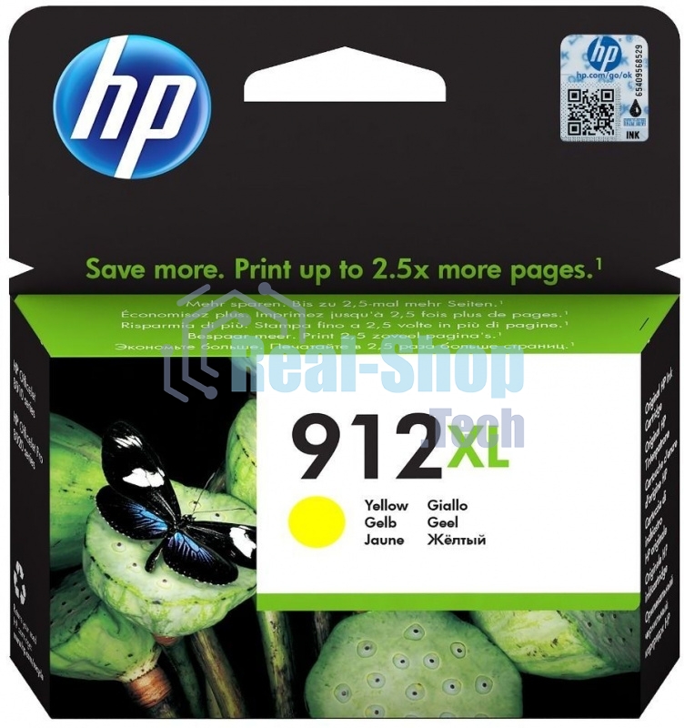 Картридж струйный HP 912XL 3YL83AE желтый увеличенной емкости (825 стр) для HP OfficeJet 801x, 802x