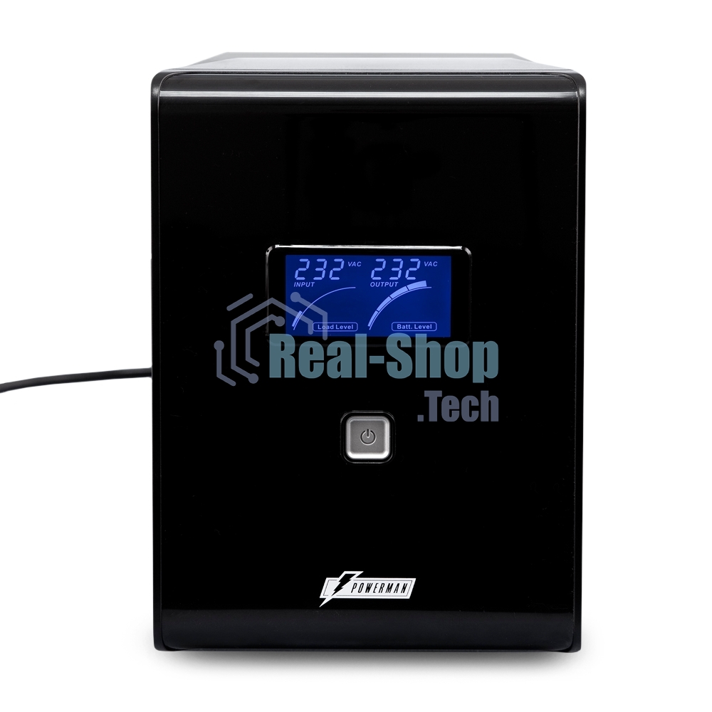 Источник бесперебойного питания Powerman Smart Sine 1500VA/1050W, 220V, Line-Interactive, LCD, Tower, Out: 4xShuko, черный*SmartSine1500