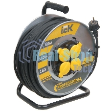 Катушка Iek WKP16-16-04-50-44 УК50 на мет с т/з 4 места 2 Р + P Е/50м КГ 3х1,5мм2 IP44 