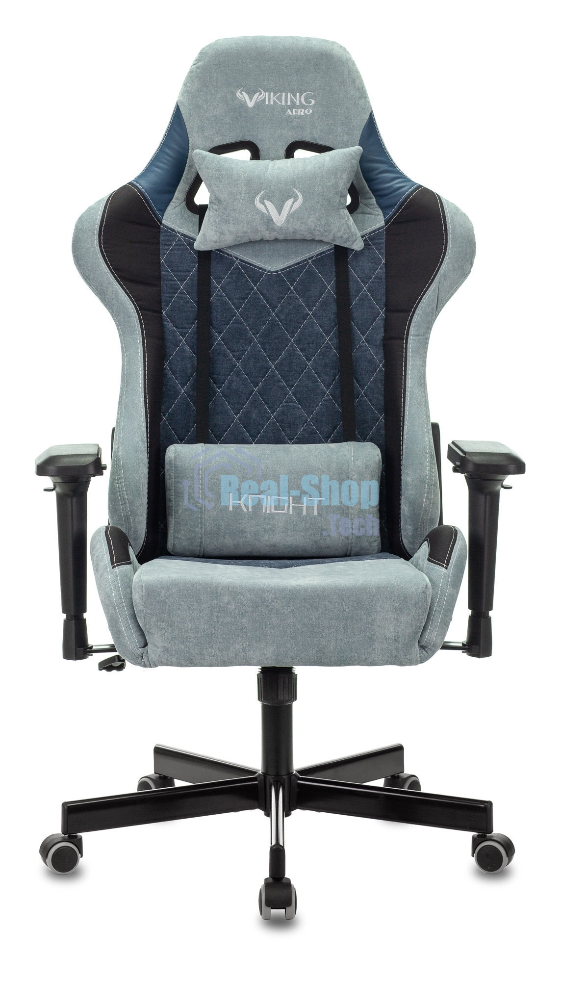Кресло Бюрократ VIKING 7 KNIGHT BL FABRIC синий, ткань, 120 кг, механизм качания