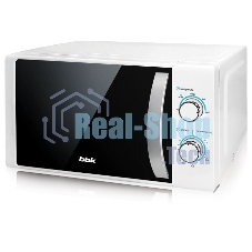 Микроволновая печь BBK 20MWS-711M/WS C белый/серебристый, 20 л, 700 Вт, переключатели - поворотный механизм