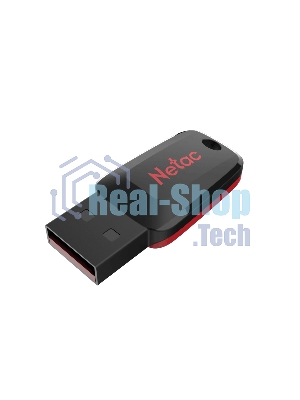 Флешка USB Netac U197 (NT03U197N-064G-20BK), 64Gb, USB 2.0, R/W 25/10, черный/красный