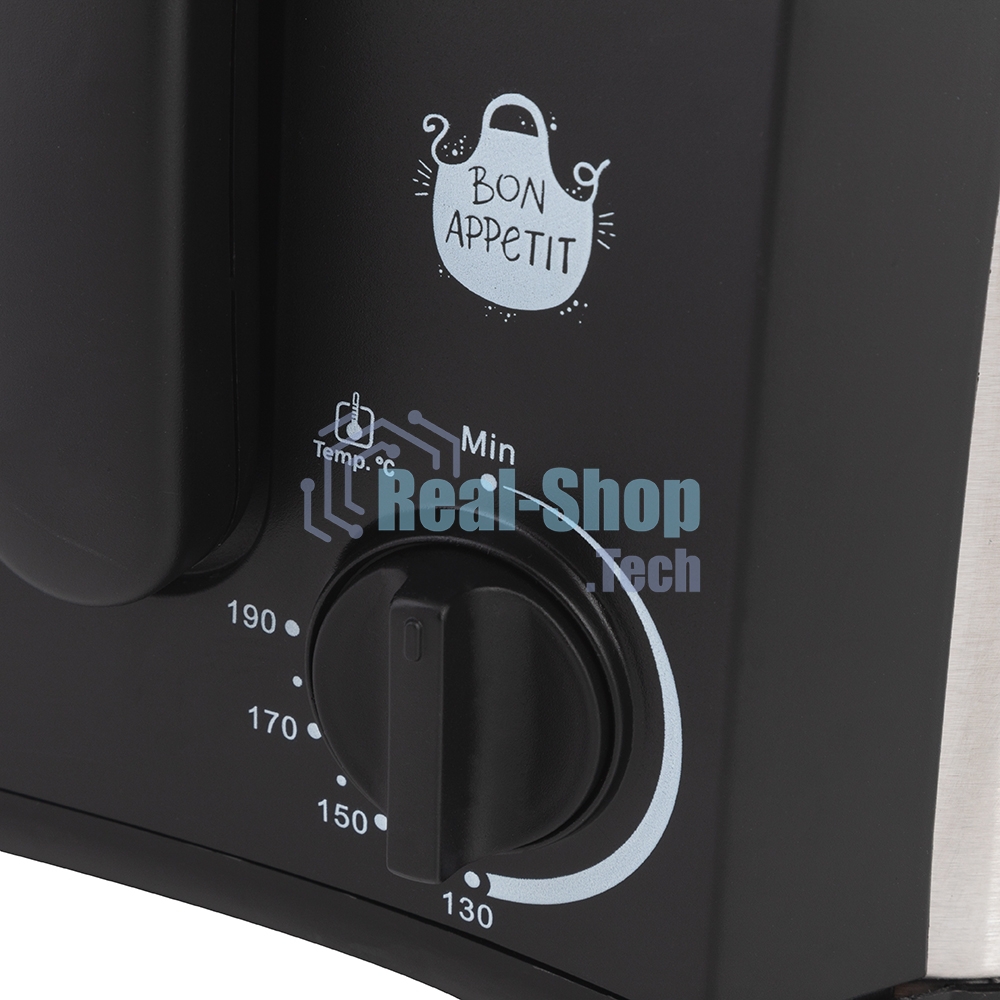 Фритюрница ENDEVER Skyline FR-115 чёрный/металлик, 1800 Вт, 2.5 л, 0.6 кг, антипригарное покрытие