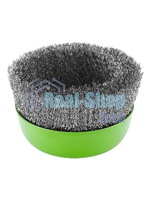 Щетка для УШМ Сибртех 125 мм М14, чашка, витая проволока 0,3 мм